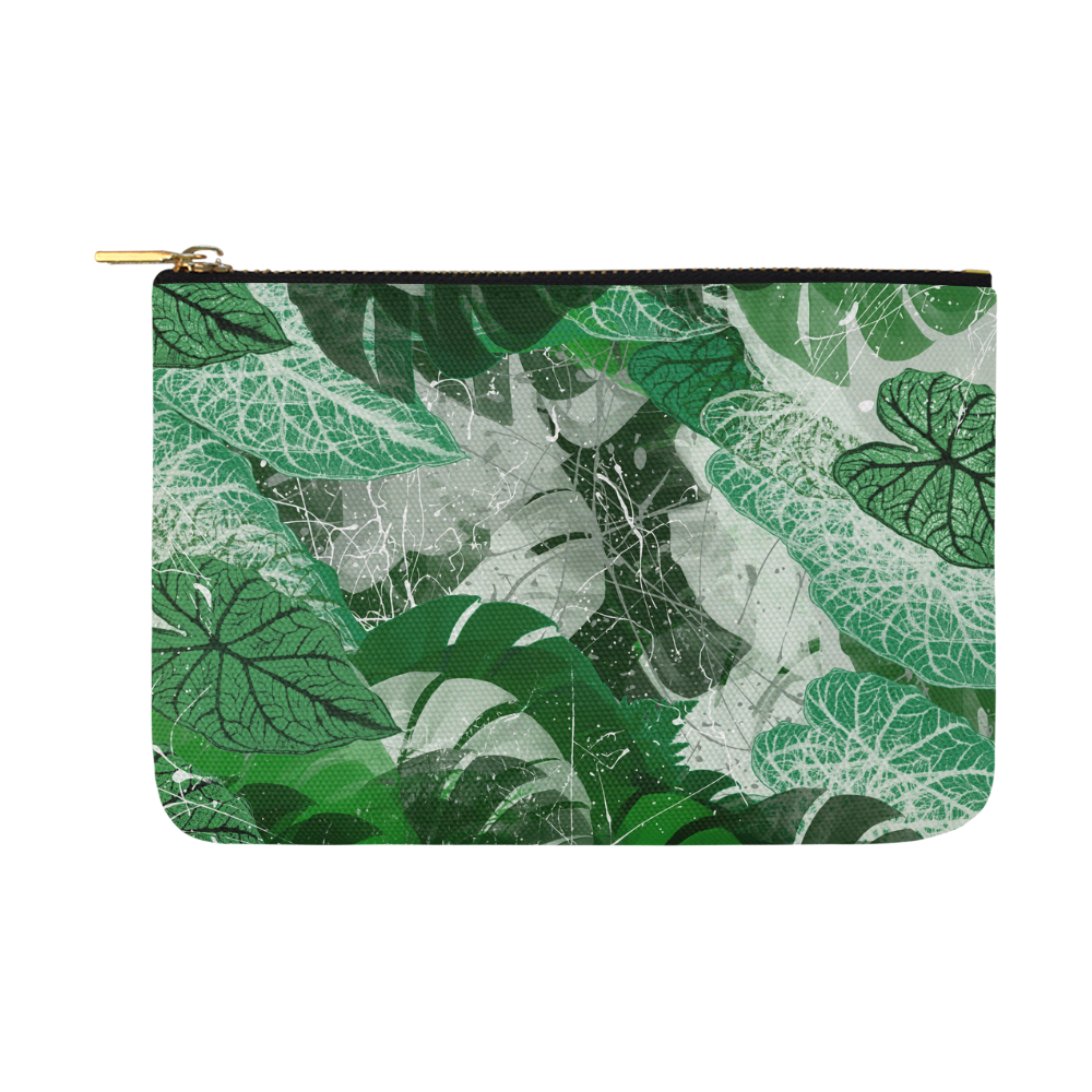 Tropical leaves Carry-All Pouch 12.5''x8.5''