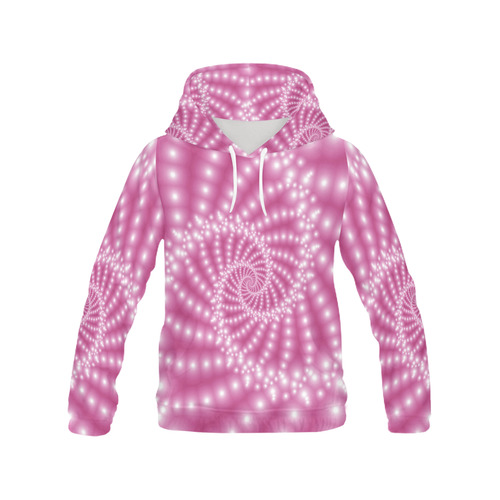 Pastel Pink Beads Spiral All Over Print Hoodie for Women (USA Size) (Model H13)