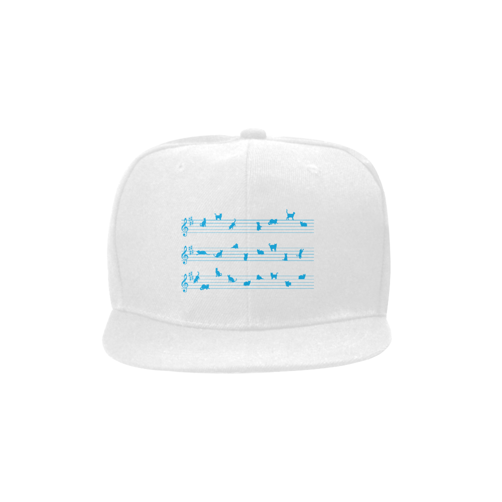 Music Notation Concept Cats Blue Unisex Snapback Hat