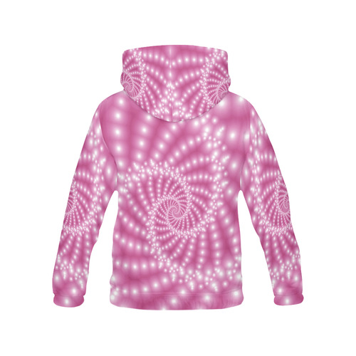 Pastel Pink Beads Spiral All Over Print Hoodie for Women (USA Size) (Model H13)