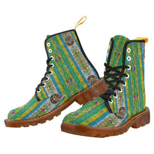 rainbows rain in the golden mangrove forest Martin Boots For Women Model 1203H