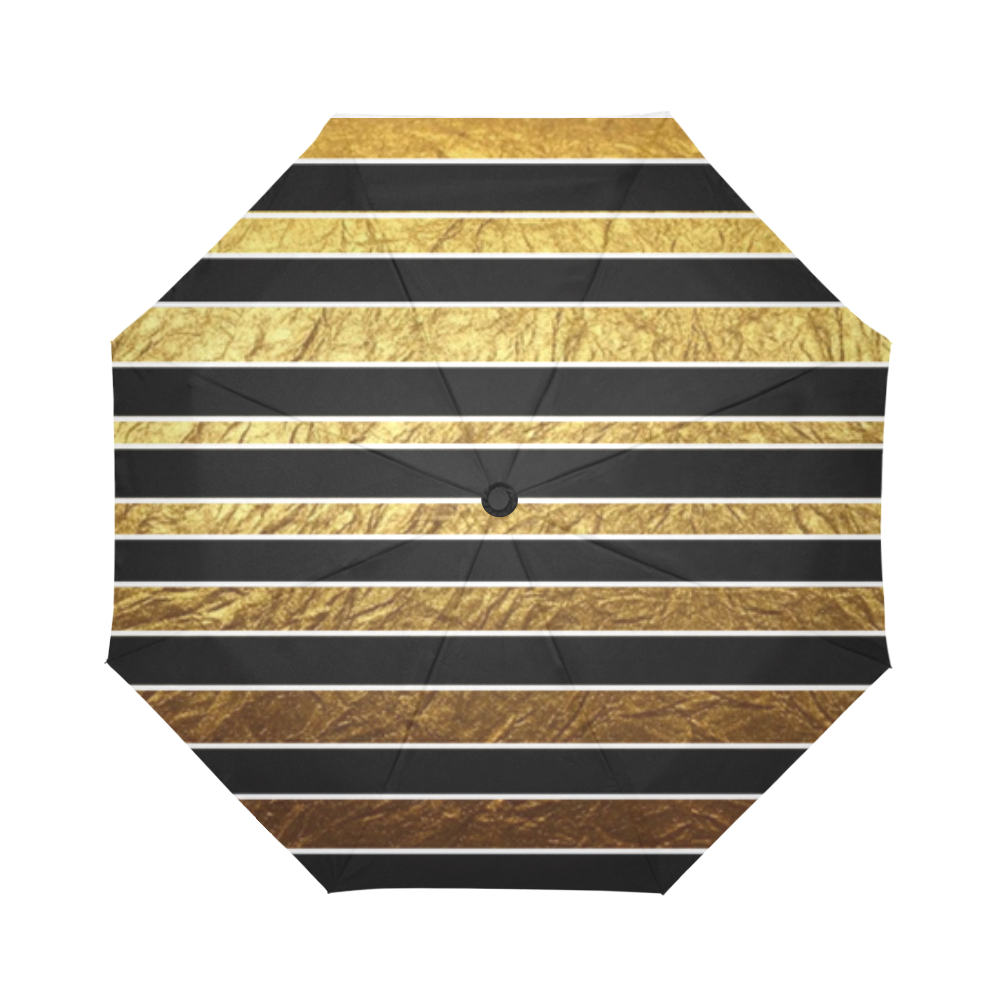 Gold & Black GLAM Umbrella Auto-Foldable Umbrella (Model U04)