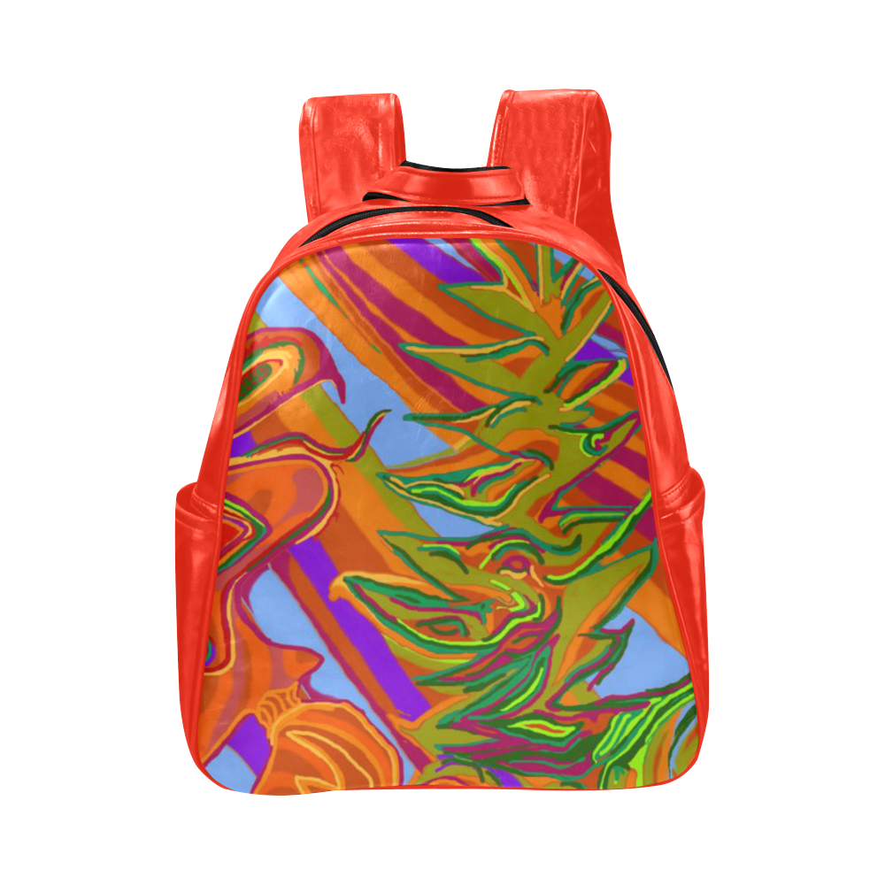 Shamanic Art 3 Tree Backpack Multi-Pockets Backpack (Model 1636)