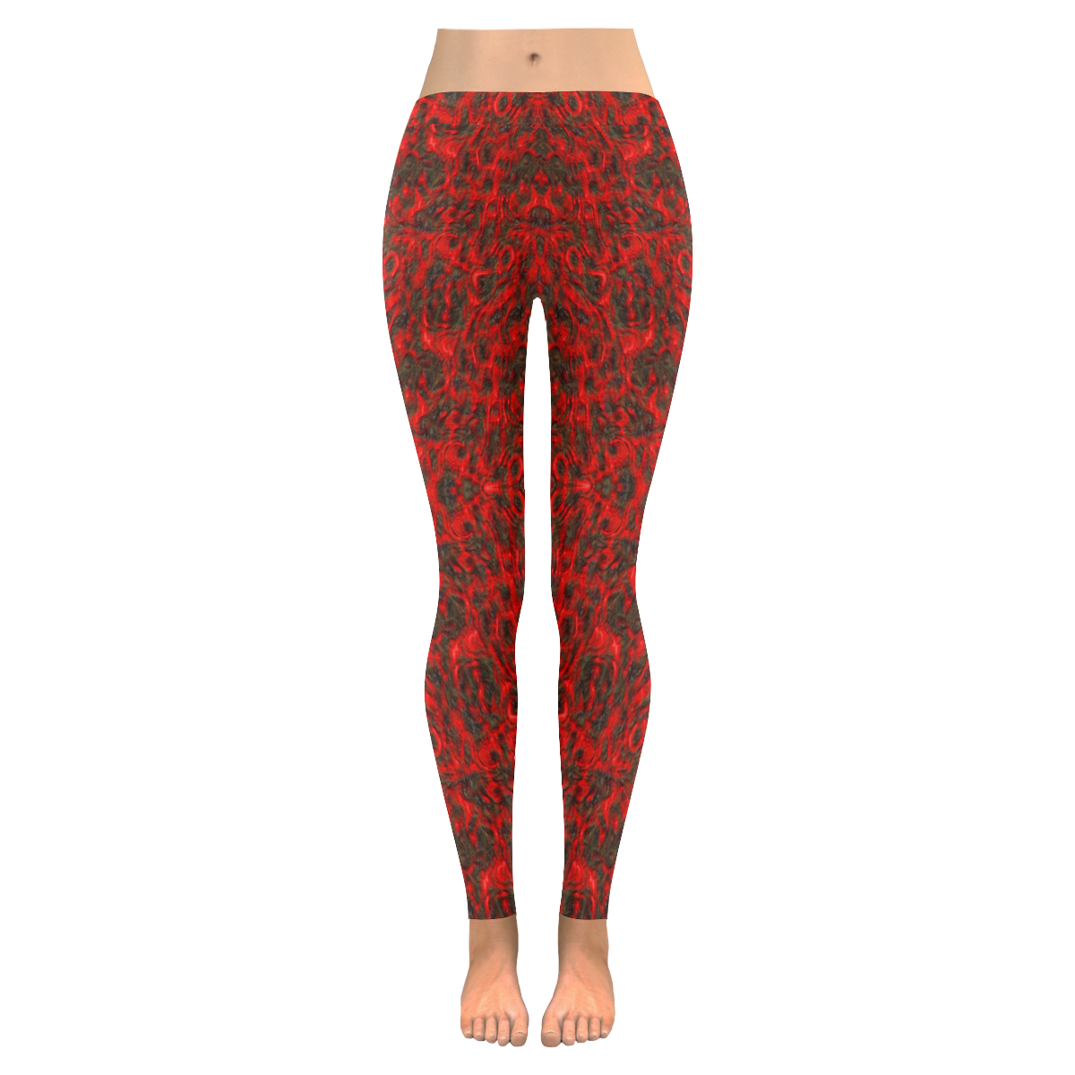 Lava Pit Women's Low Rise Leggings (Invisible Stitch) (Model L05)