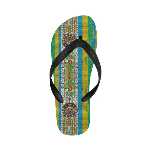 rainbows rain in the golden mangrove forest Flip Flops for Men/Women (Model 040)