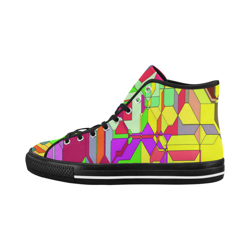 Retro Color Pop Geometric Fun 1 Vancouver H Women's Canvas Shoes (1013-1)