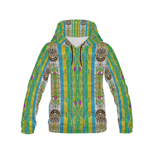 rainbows rain in the golden mangrove forest All Over Print Hoodie for Women (USA Size) (Model H13)