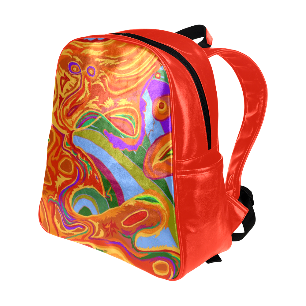 Shamanic Art 2 Backpack Multi-Pockets Backpack (Model 1636)