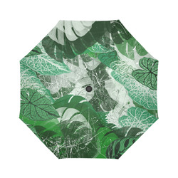 Tropical leaves Auto-Foldable Umbrella (Model U04)