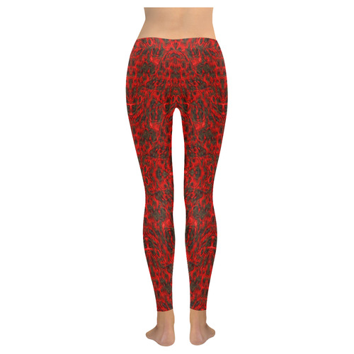 Lava Pit Women's Low Rise Leggings (Invisible Stitch) (Model L05)