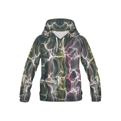Abstract Glowing Wrinkled Mesh All Over Print Hoodie for Kid (USA Size) (Model H13)