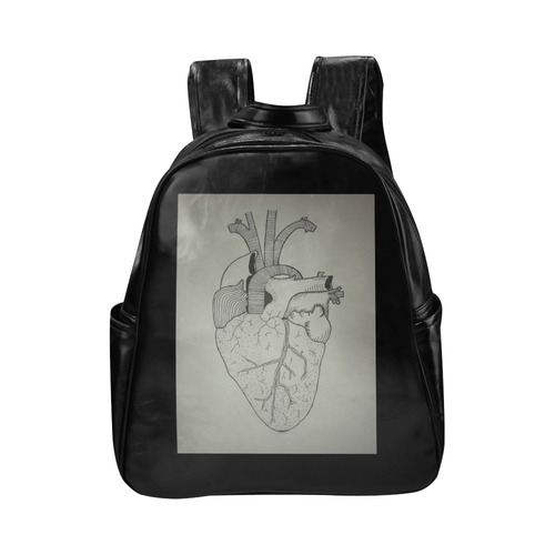 Corazon Backpack Art by Beth Valory Multi-Pockets Backpack (Model 1636)