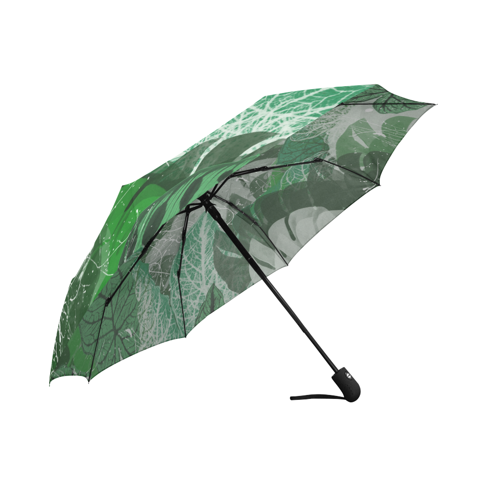 Tropical leaves Auto-Foldable Umbrella (Model U04)