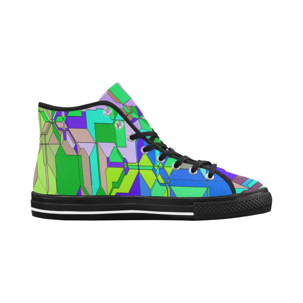 Retro Color Pop Geometric Fun 2 Vancouver H Men's Canvas Shoes/Large (1013-1)
