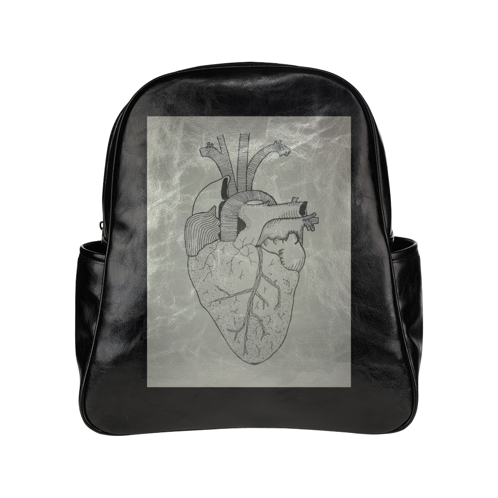 Corazon Backpack Art by Beth Valory Multi-Pockets Backpack (Model 1636)