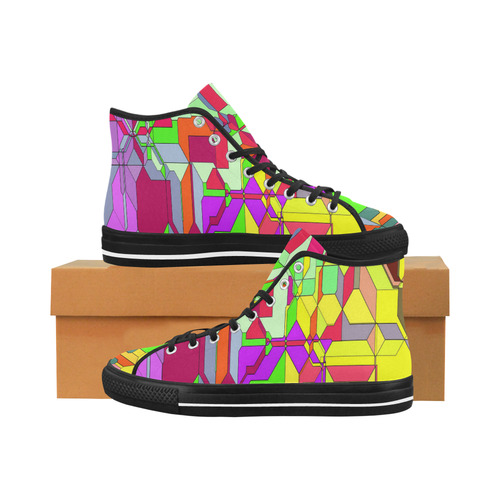 Retro Color Pop Geometric Fun 1 Vancouver H Women's Canvas Shoes (1013-1)