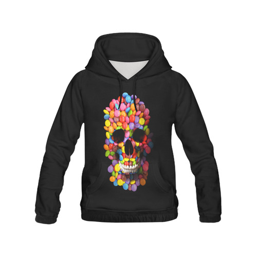 Sugar Candy Skull All Over Print Hoodie for Women (USA Size) (Model H13)