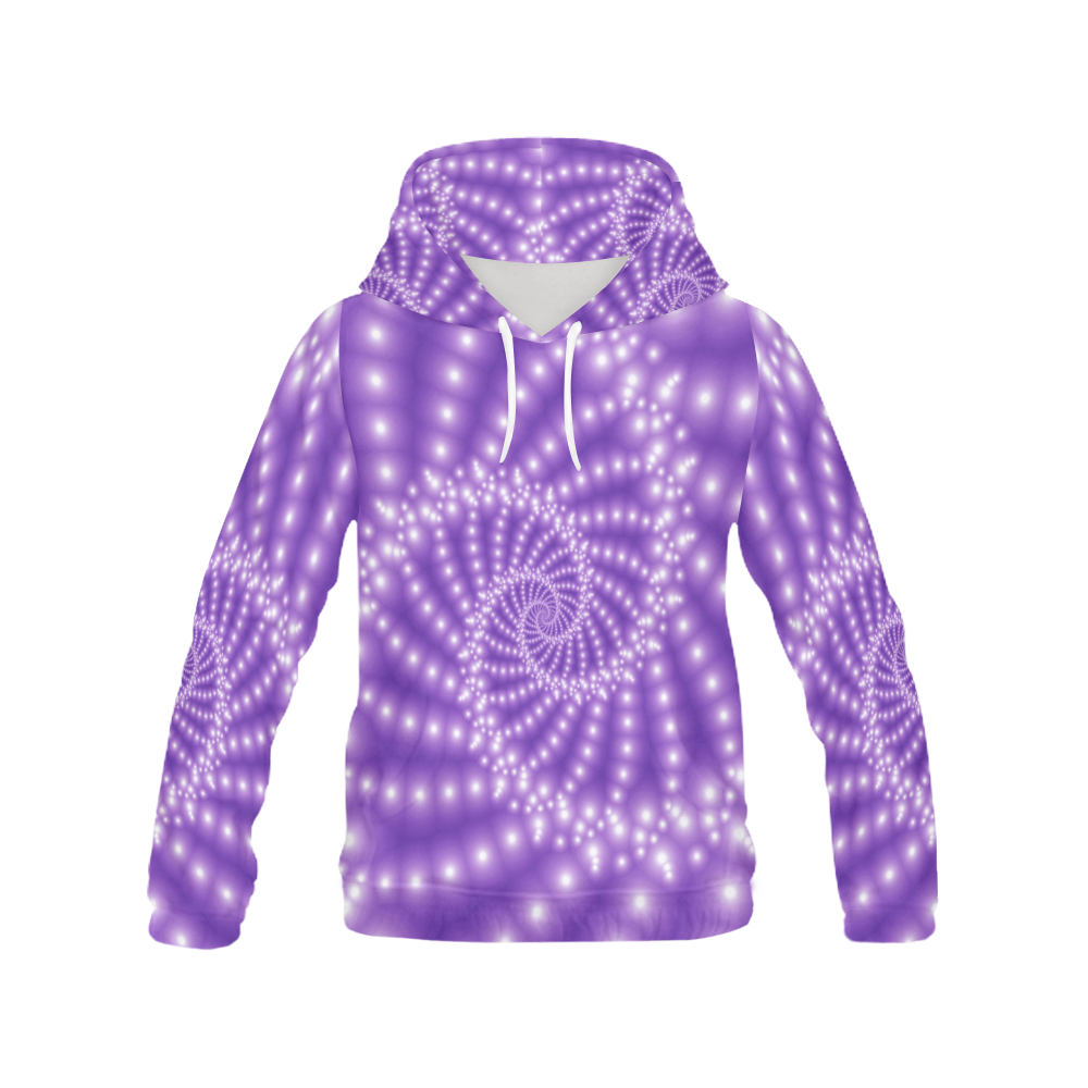 Pastel Purple Beads Spiral All Over Print Hoodie for Women (USA Size) (Model H13)