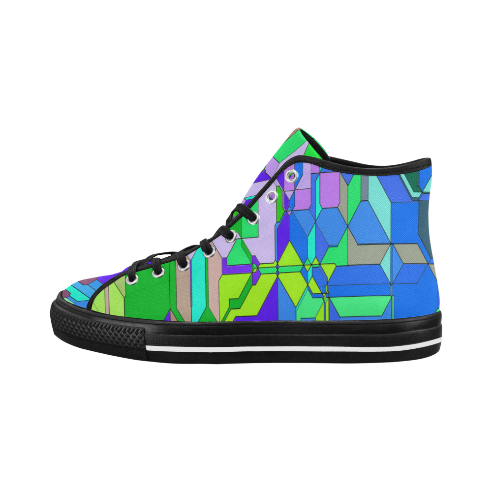 Retro Color Pop Geometric Fun 2 Vancouver H Men's Canvas Shoes/Large (1013-1)