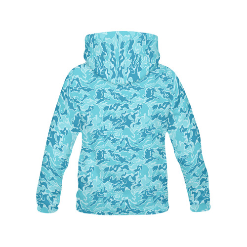 Blue Camouflage All Over Print Hoodie for Men (USA Size) (Model H13)