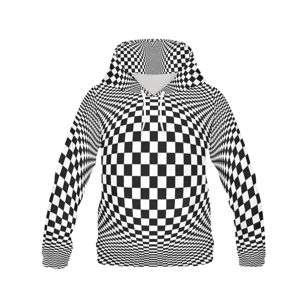 Optical Illusion Checkers All Over Print Hoodie for Men (USA Size) (Model H13)