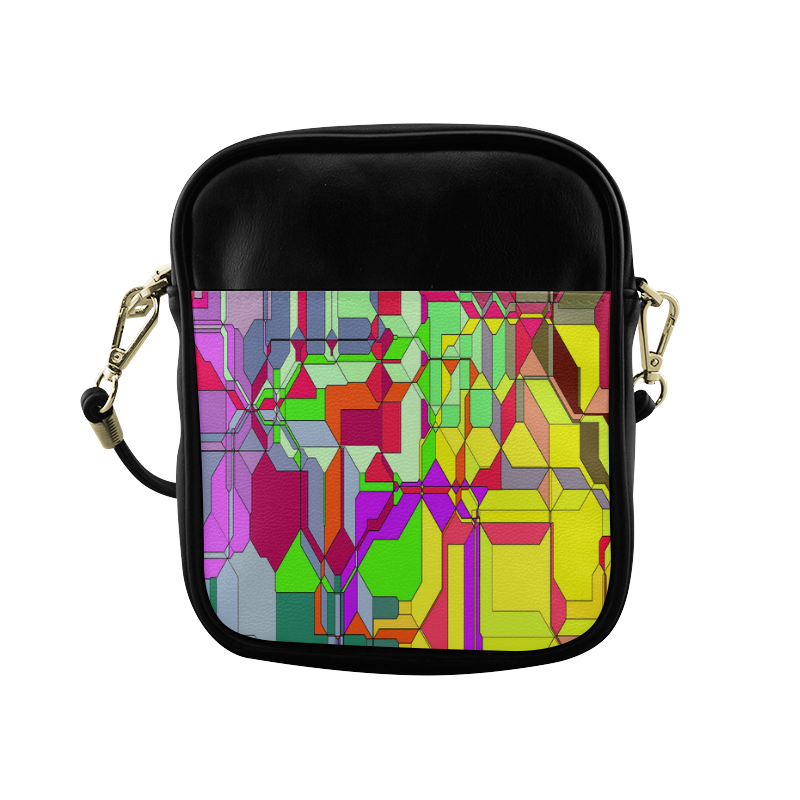Retro Color Pop Geometric Fun 1 Sling Bag (Model 1627)