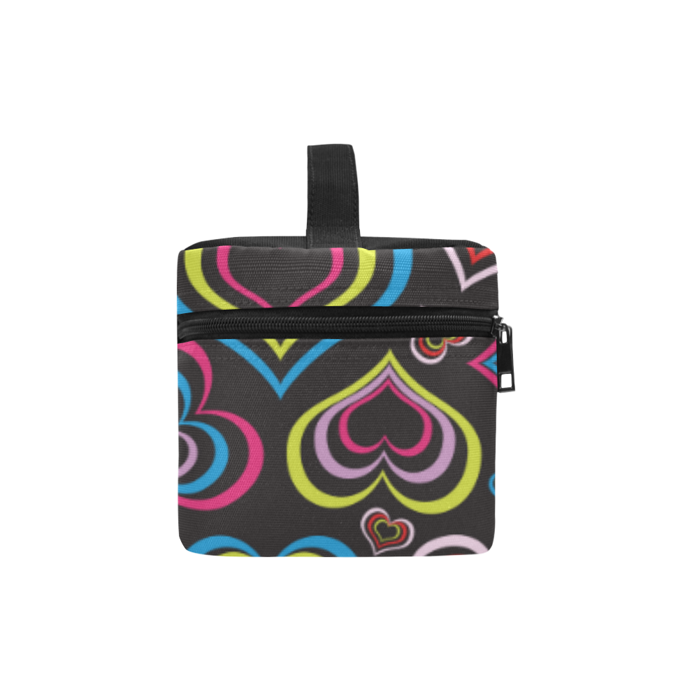 Rainbow Hearts Cosmetic Bag/Large (Model 1658)