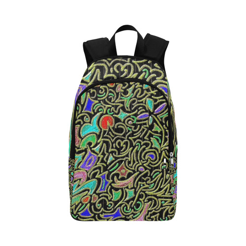 wacky swirl retro abstract doodle art Fabric Backpack for Adult (Model 1659)