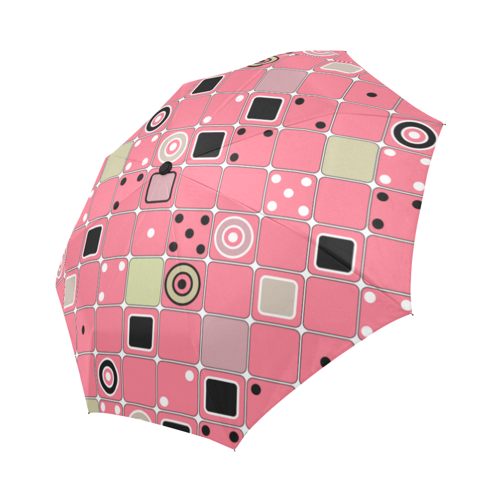 Abstract bright pink pattern Auto-Foldable Umbrella (Model U04)