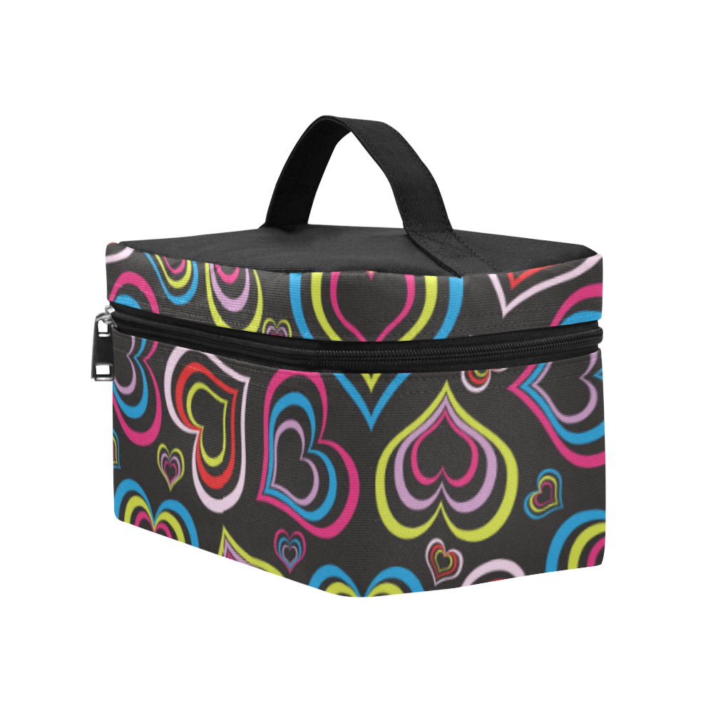 Rainbow Hearts Cosmetic Bag/Large (Model 1658)