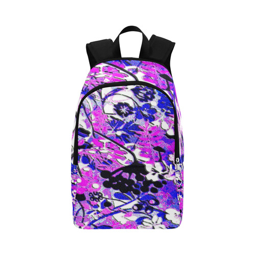 Wacky Retro Floral Abstract in Purple, Blue and Pink Fabric Backpack for Adult (Model 1659)