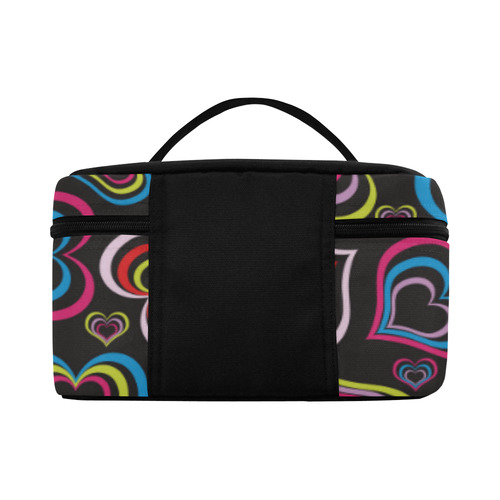 Rainbow Hearts Cosmetic Bag/Large (Model 1658)