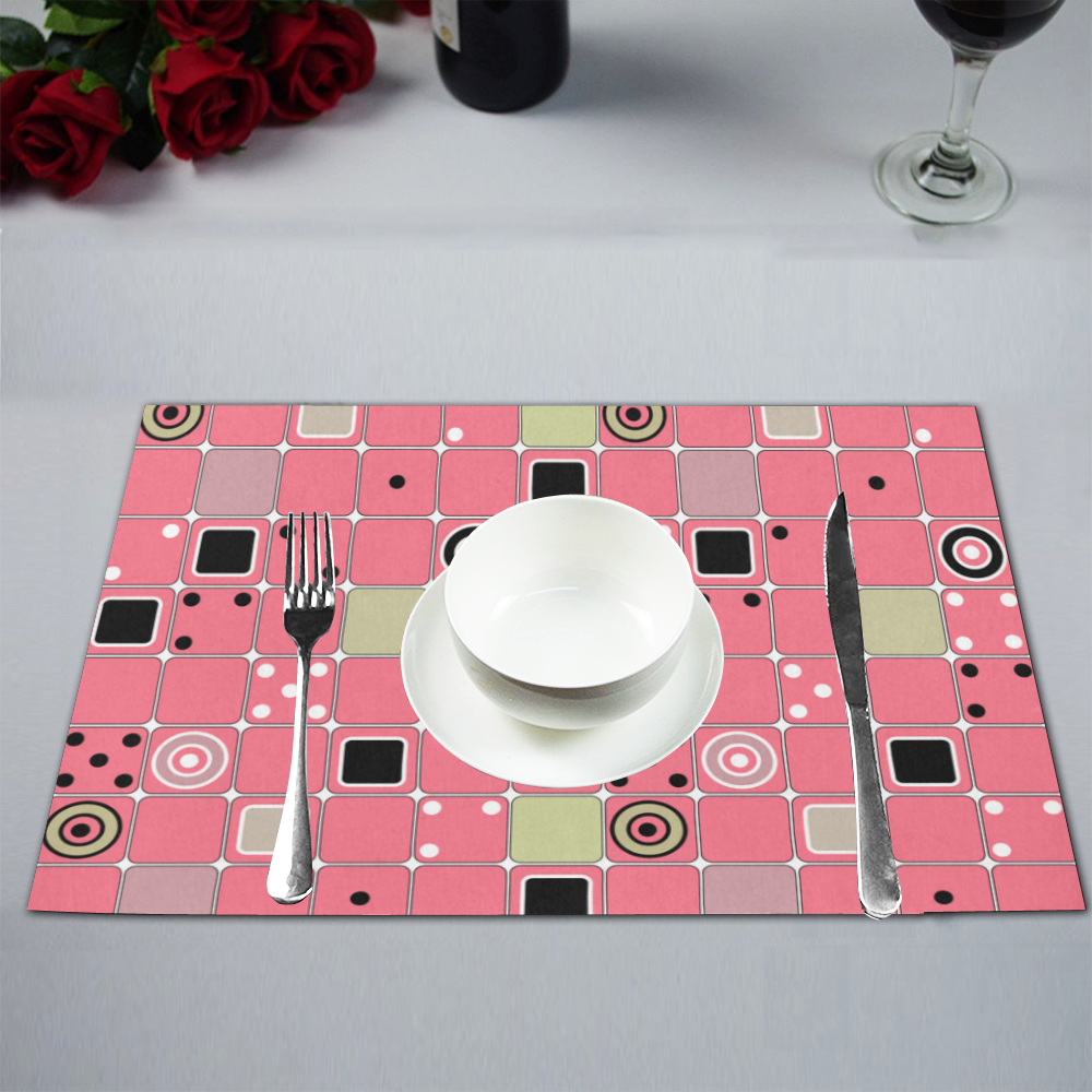 Abstract bright pink pattern Placemat 12’’ x 18’’ (Set of 2)