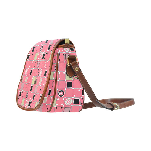 Abstract bright pink pattern Saddle Bag/Small (Model 1649) Full Customization