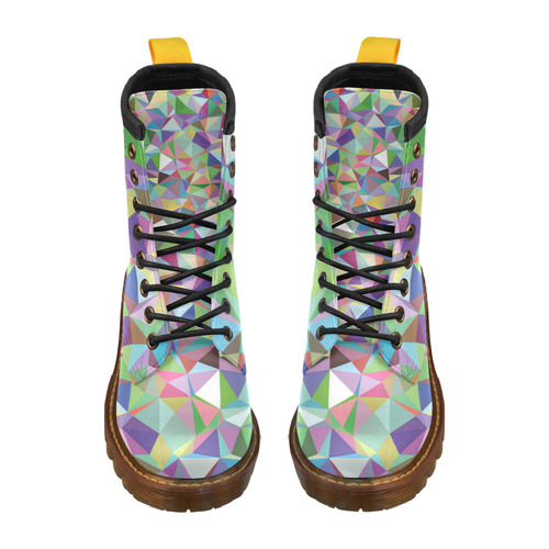 Mosaic Pattern 5 High Grade PU Leather Martin Boots For Women Model 402H