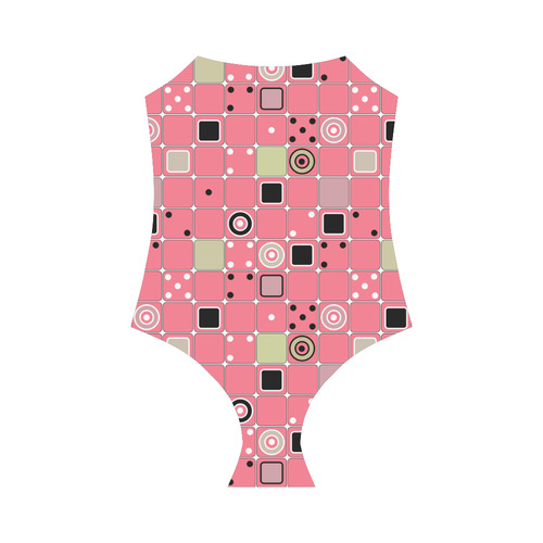 Abstract bright pink pattern Strap Swimsuit ( Model S05)