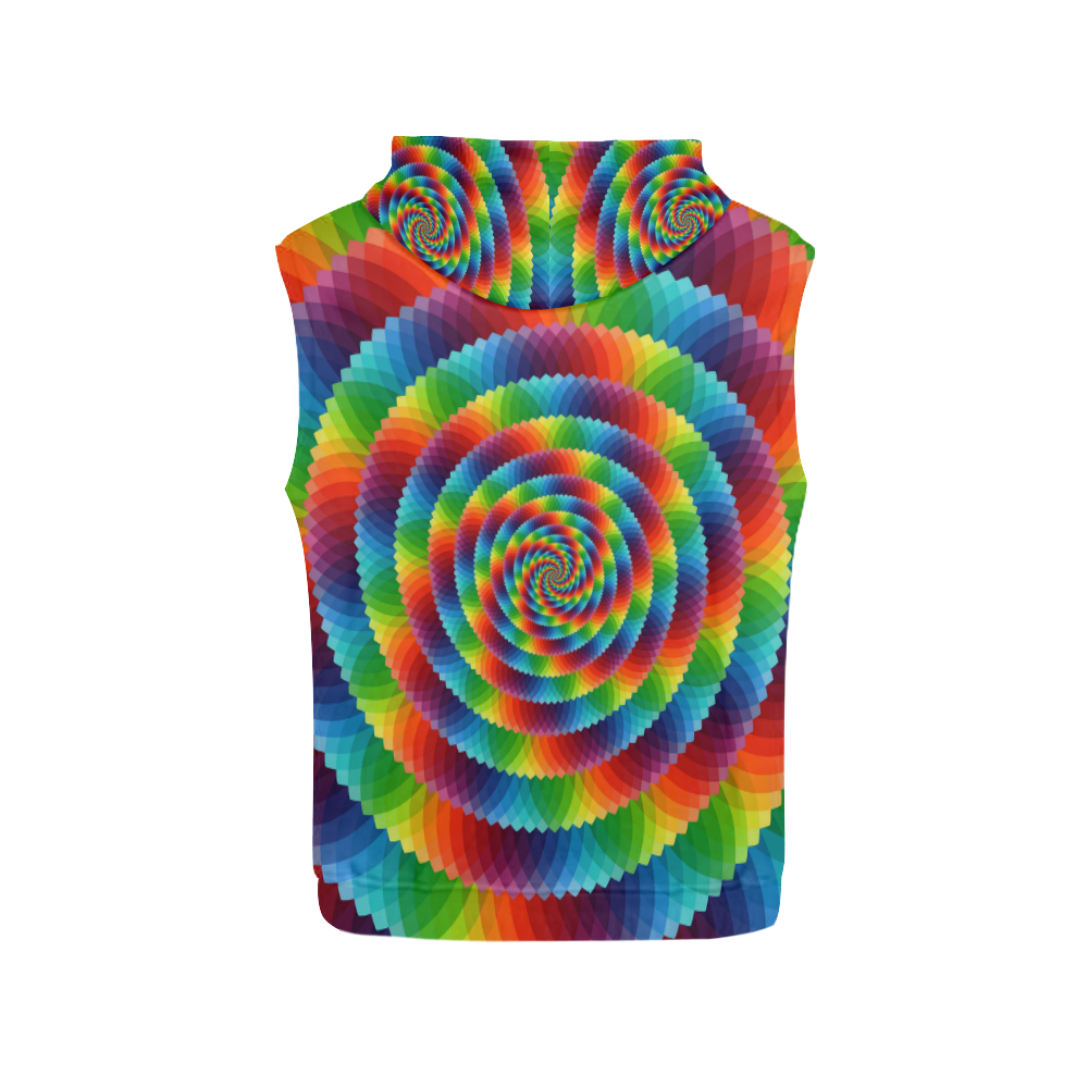 psychedelic spirals All Over Print Sleeveless Hoodie for Women (Model H15)