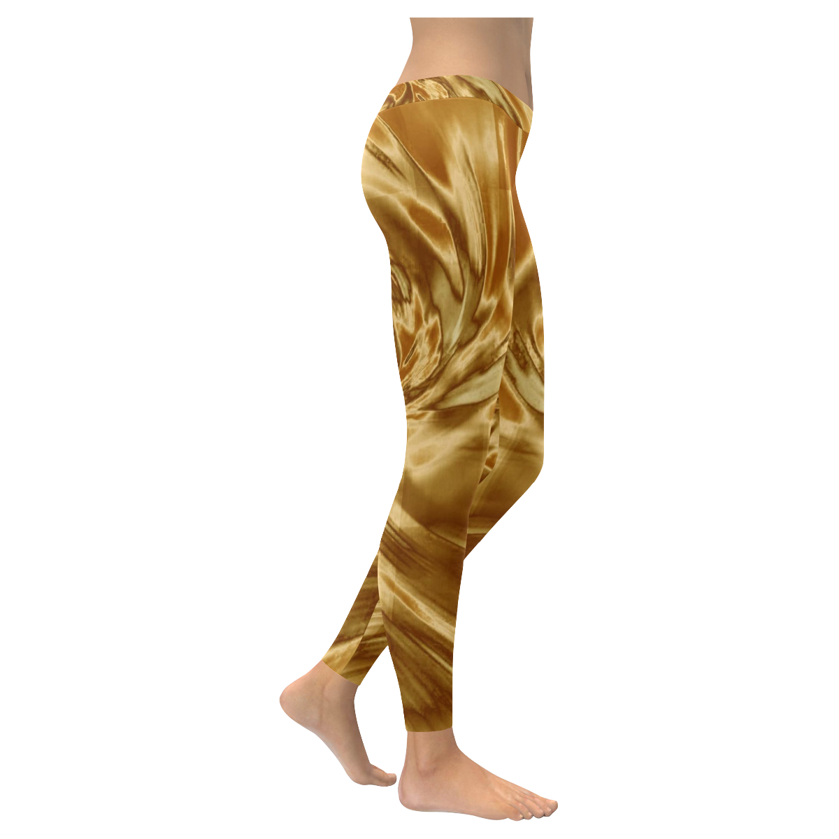 Maple color modern, fancy design Leggings Women's Low Rise Leggings (Invisible Stitch) (Model L05)