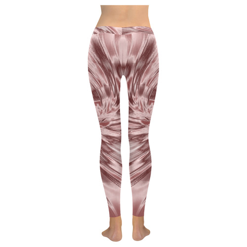 Dusty pink and maple colors Leggings Zenya Zenyaris design Women's Low Rise Leggings (Invisible Stitch) (Model L05)