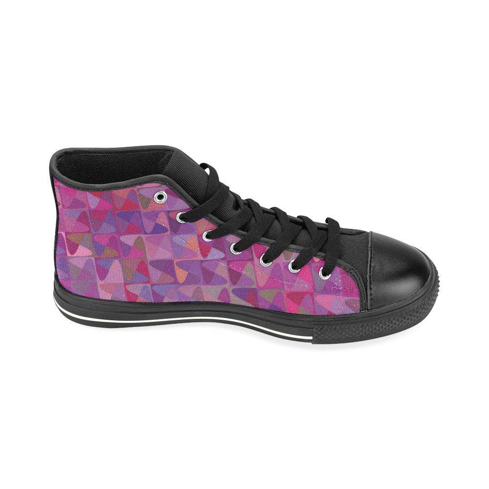 Mosaic Pattern 7 High Top Canvas Women's Shoes/Large Size (Model 017)