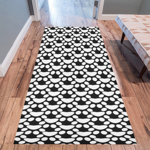 Black and white . traces . Area Rug 9'6''x3'3''
