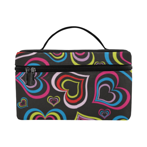 Rainbow Hearts Cosmetic Bag/Large (Model 1658)