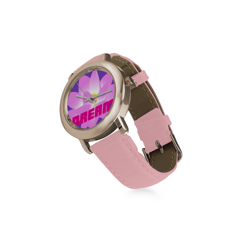 fl49 Women's Rose Gold Leather Strap Watch(Model 201)