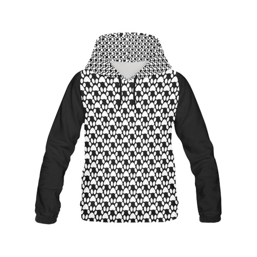 Black and white . traces . All Over Print Hoodie for Women (USA Size) (Model H13)
