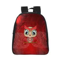 Cute owl, mandala design colorful School Backpack (Model 1601)(Small)