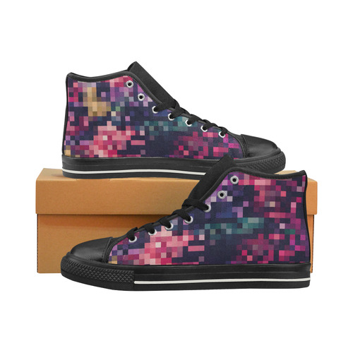 Mosaic Pattern 8 High Top Canvas Women's Shoes/Large Size (Model 017)