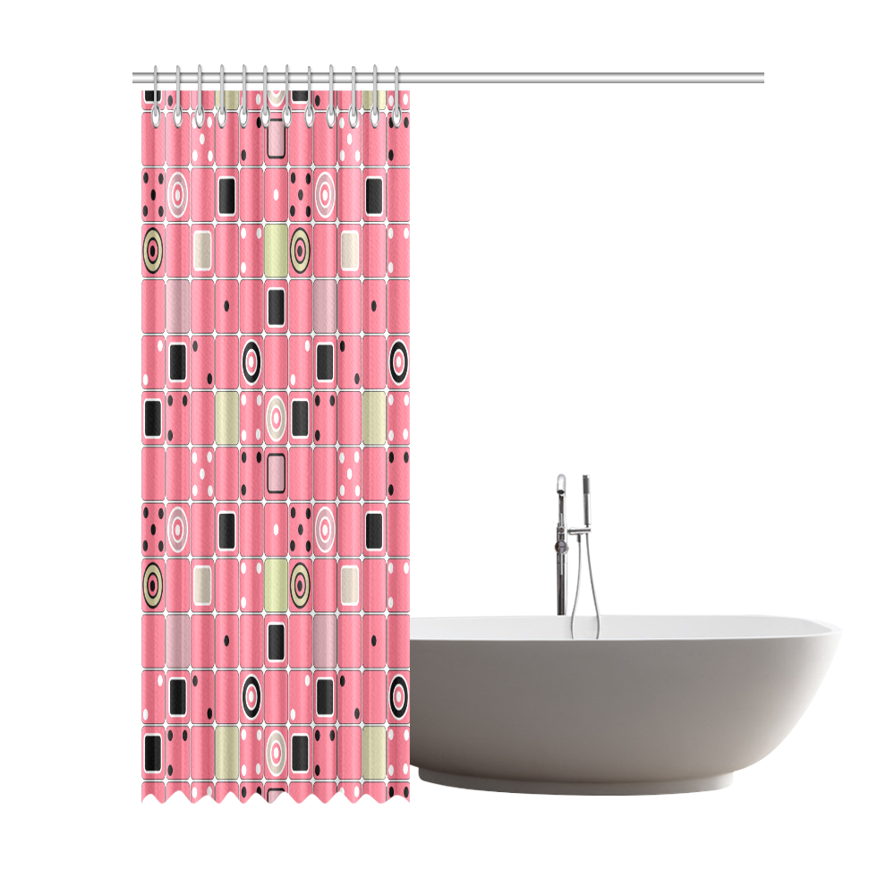 Abstract bright pink pattern Shower Curtain 72"x84"