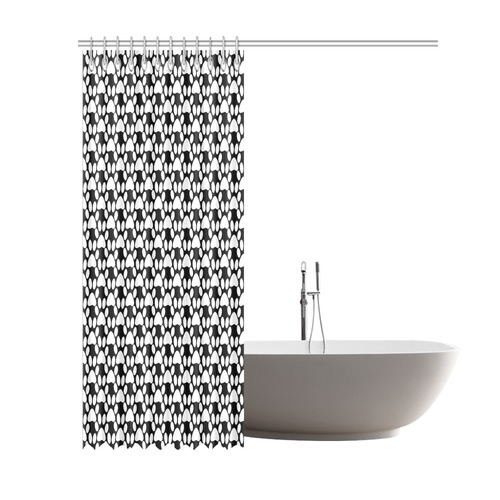 Black and white . traces . Shower Curtain 69"x84"