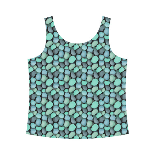 Blue and turquoise stones . All Over Print Tank Top for Women (Model T43)