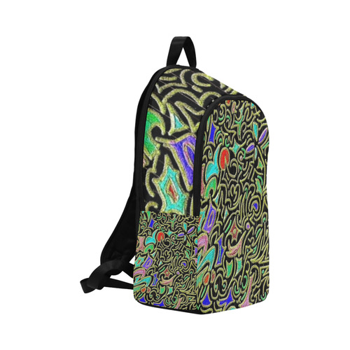wacky swirl retro abstract doodle art Fabric Backpack for Adult (Model 1659)